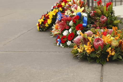 Flower Tribute for Someone Who Died a Wrongful Death