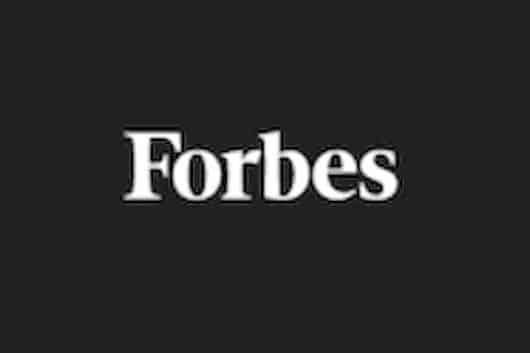 The word "Forbes" is in white on a black background.
