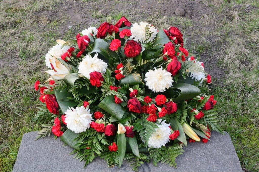 flowers on a grave